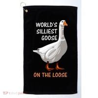World's Silliest Goose On The Loose Funny Silly Golf Towel thumb 0