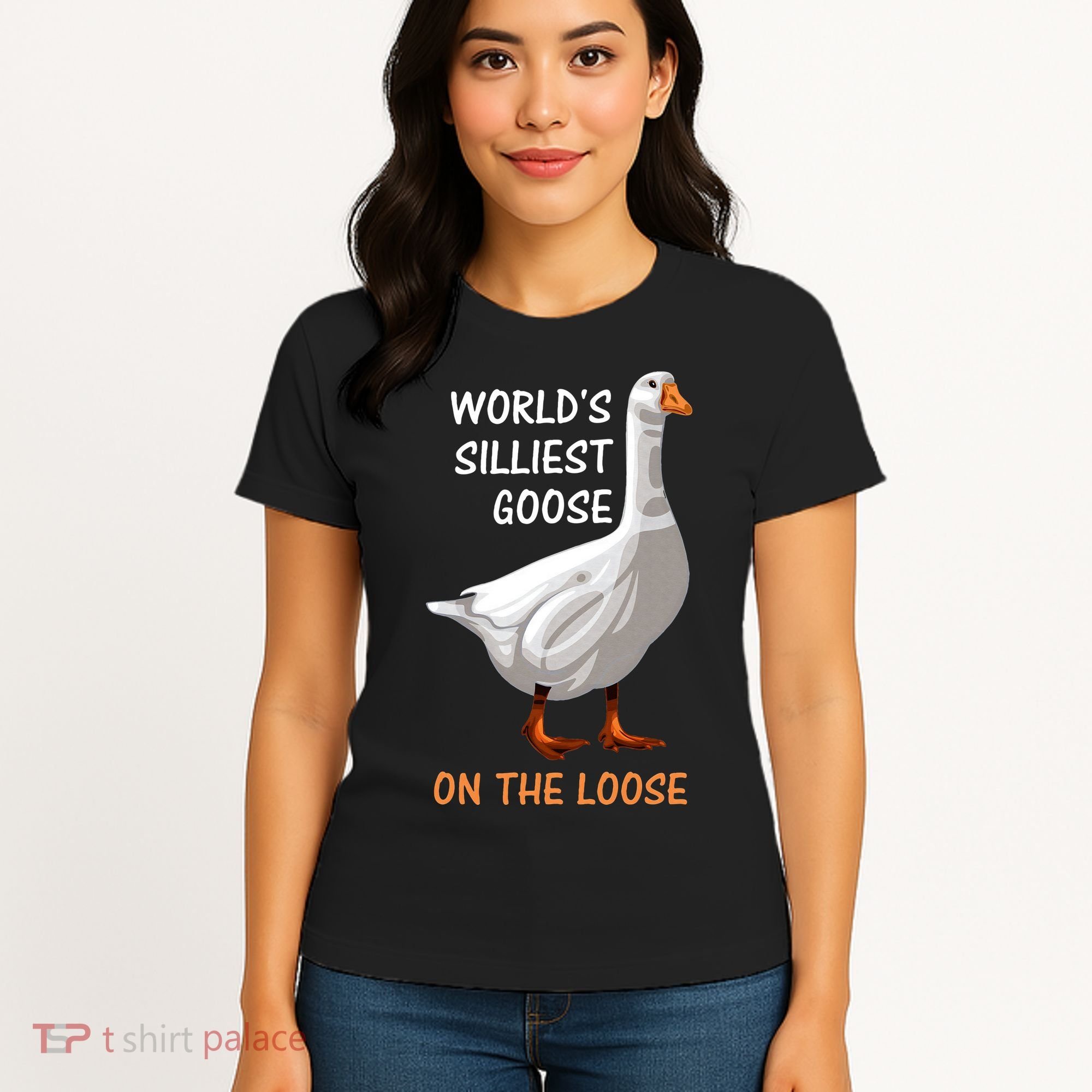 World's Silliest Goose On The Loose Funny Silly Women's T-Shirt