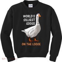 World's Silliest Goose On The Loose Funny Silly Kids Sweatshirt thumb 0