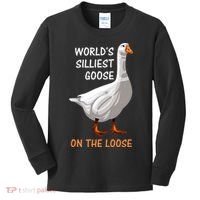 World's Silliest Goose On The Loose Funny Silly Kids Long Sleeve Shirt thumb 0