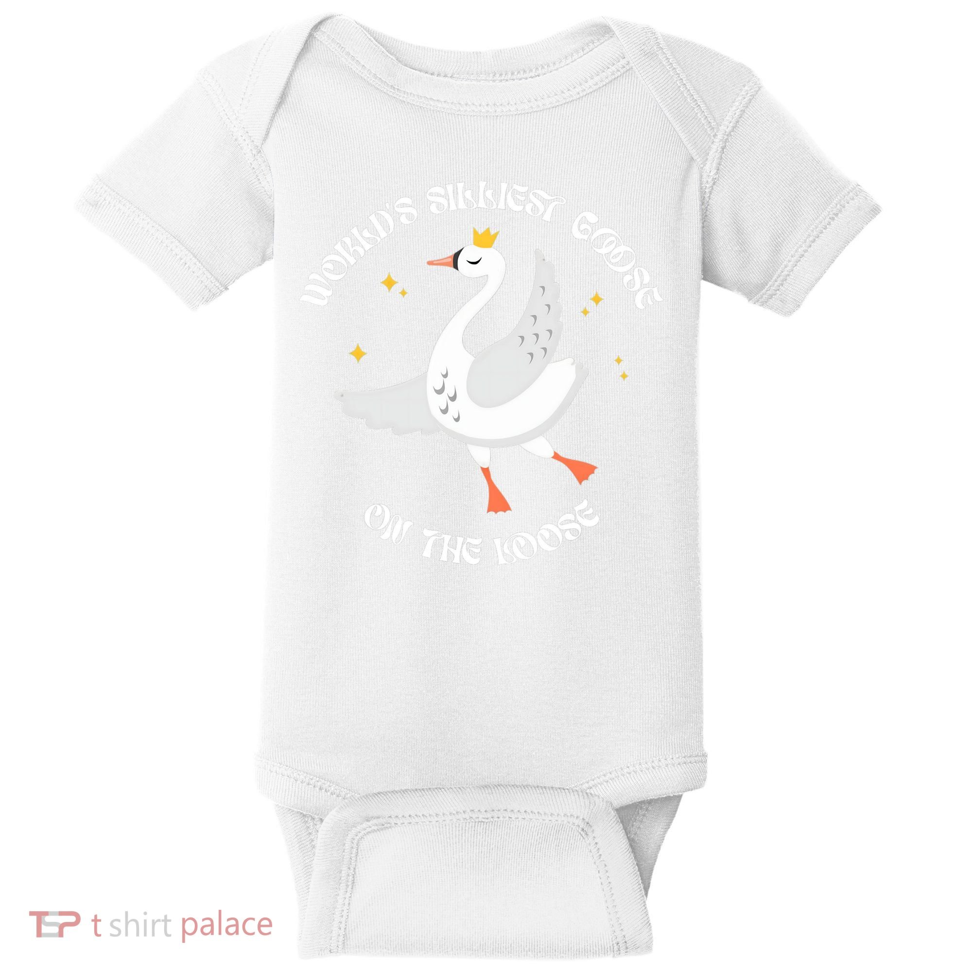 World's Silliest Goose On The Loose Funny Baby Bodysuit