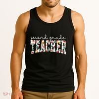 Wildflowers Second Grade Teacher Back To School 2nd Grade Tank Top thumb 3