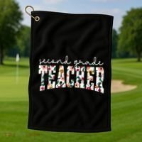 Wildflowers Second Grade Teacher Back To School 2nd Grade Golf Towel thumb 1