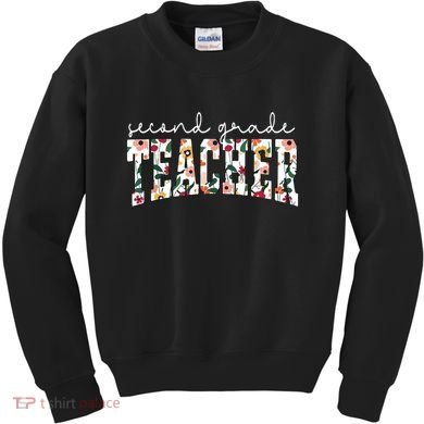 Wildflowers Second Grade Teacher Back To School 2nd Grade Kids Sweatshirt