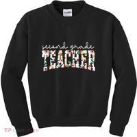 Wildflowers Second Grade Teacher Back To School 2nd Grade Kids Sweatshirt thumb 0