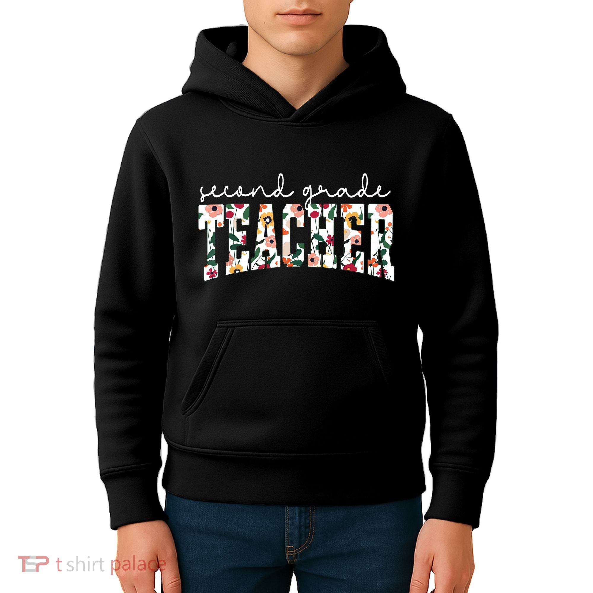Wildflowers Second Grade Teacher Back To School 2nd Grade Kids Hoodie