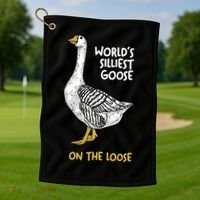World's Silliest Goose On The Loose Golf Towel thumb 1