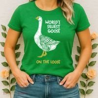 World's Silliest Goose On The Loose Women's T-Shirt thumb 2