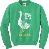 World's Silliest Goose On The Loose Kids Sweatshirt thumb 0