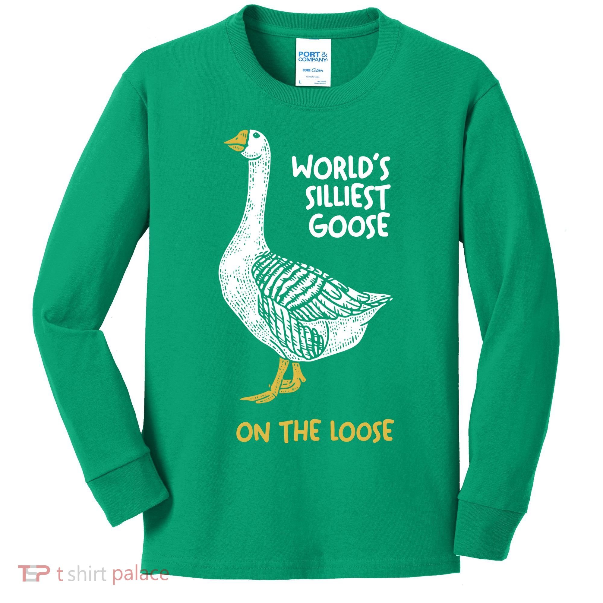 World's Silliest Goose On The Loose Kids Long Sleeve Shirt