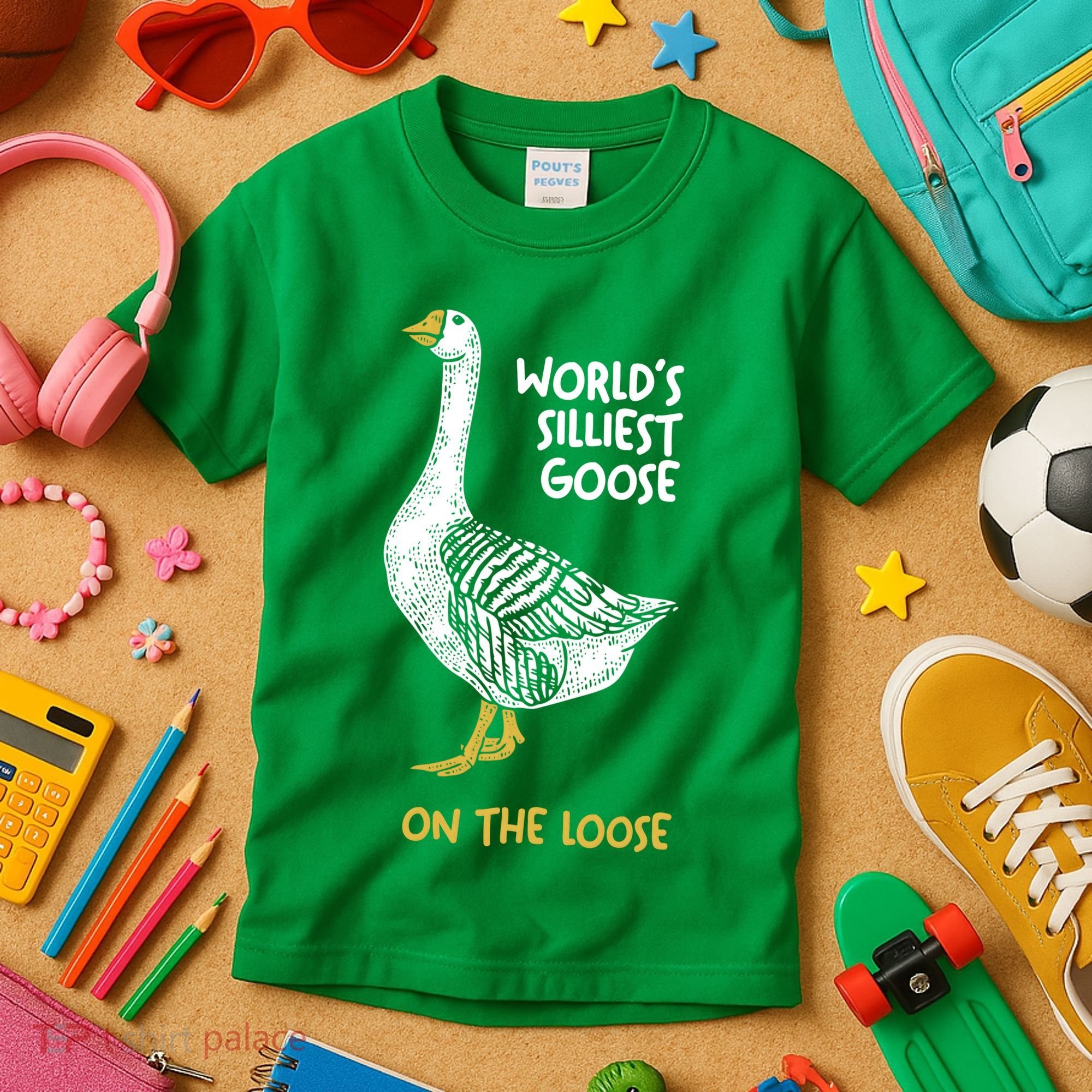 World's Silliest Goose On The Loose Kids T-Shirt