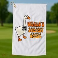 WorldS Silliest Goose Golf Towel thumb 1
