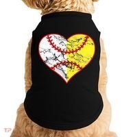 Womens Softball Heart Mom Women Baseball Ideas Doggie Tank thumb 0
