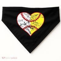 Womens Softball Heart Mom Women Baseball Ideas USA-Made Doggie Bandana thumb 0