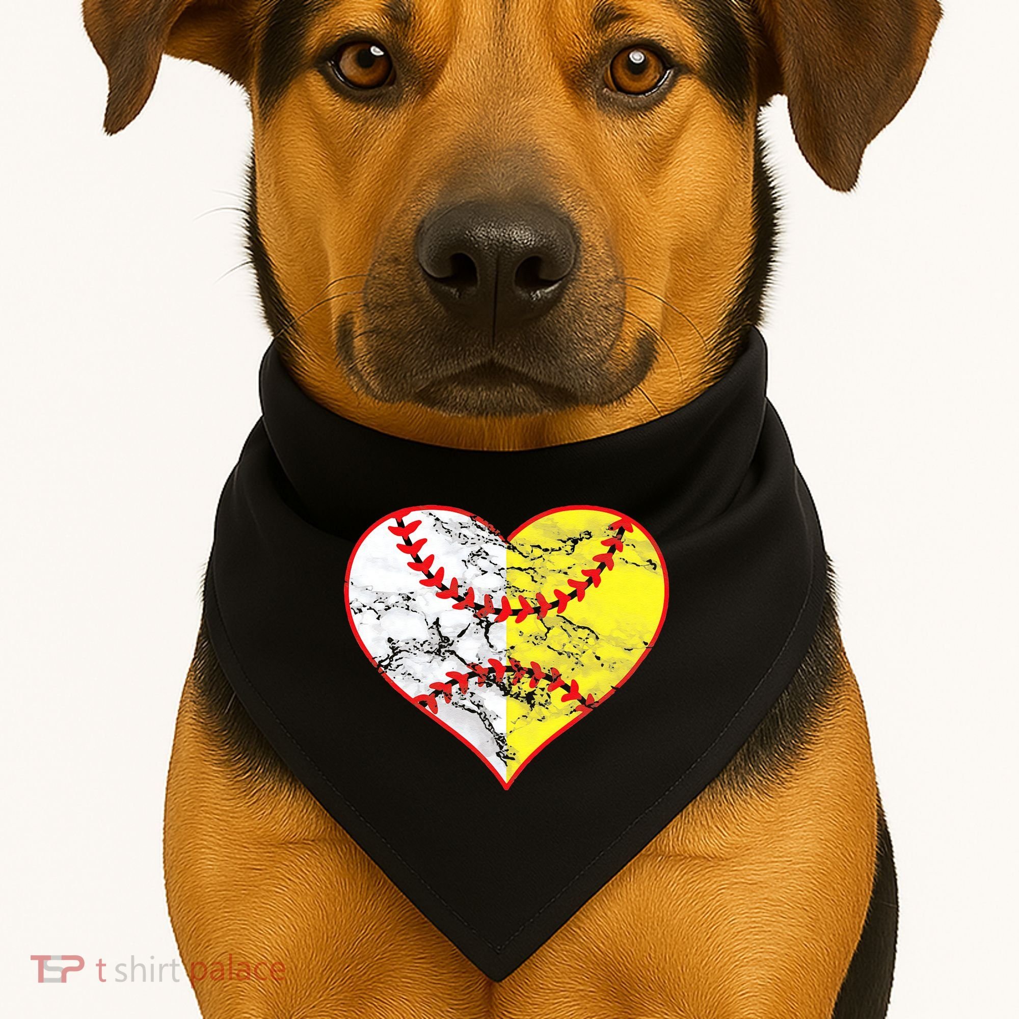 Womens Softball Heart Mom Women Baseball Ideas USA-Made Doggie Bandana