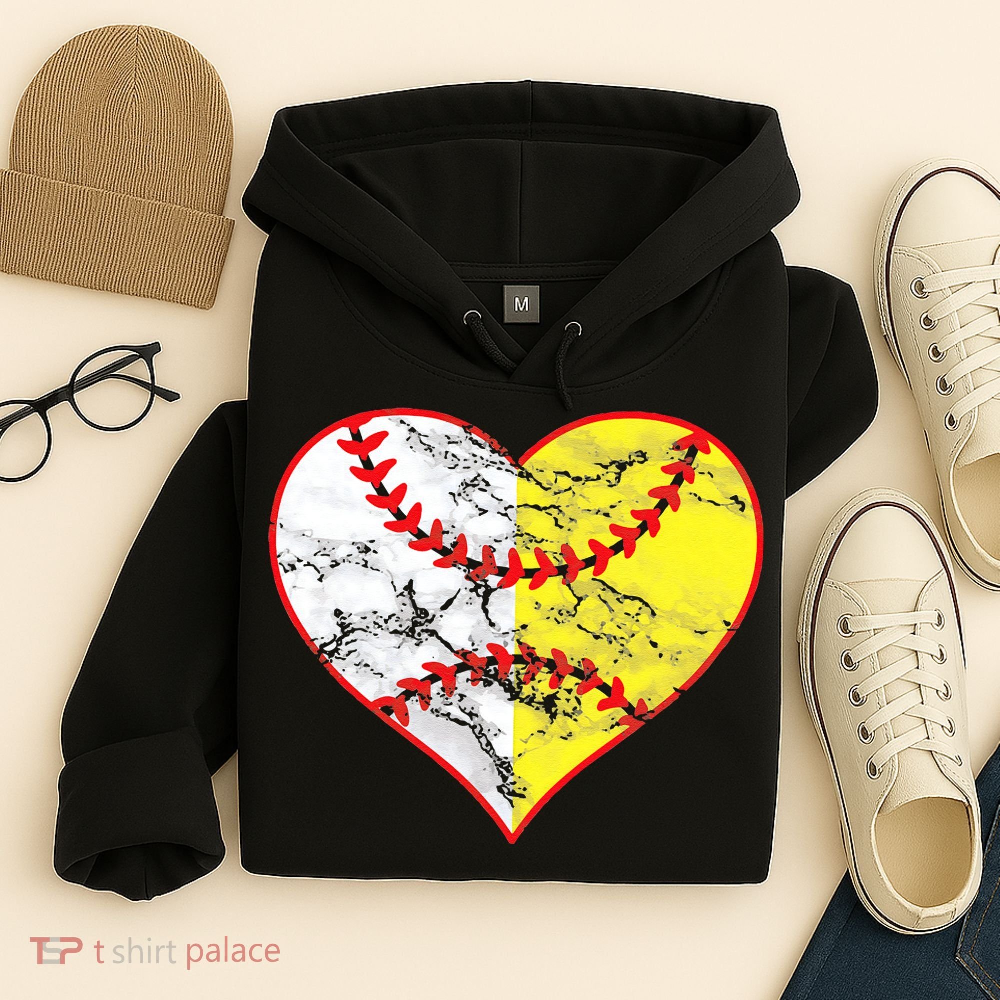 Womens Softball Heart Mom Women Baseball Ideas Hoodie