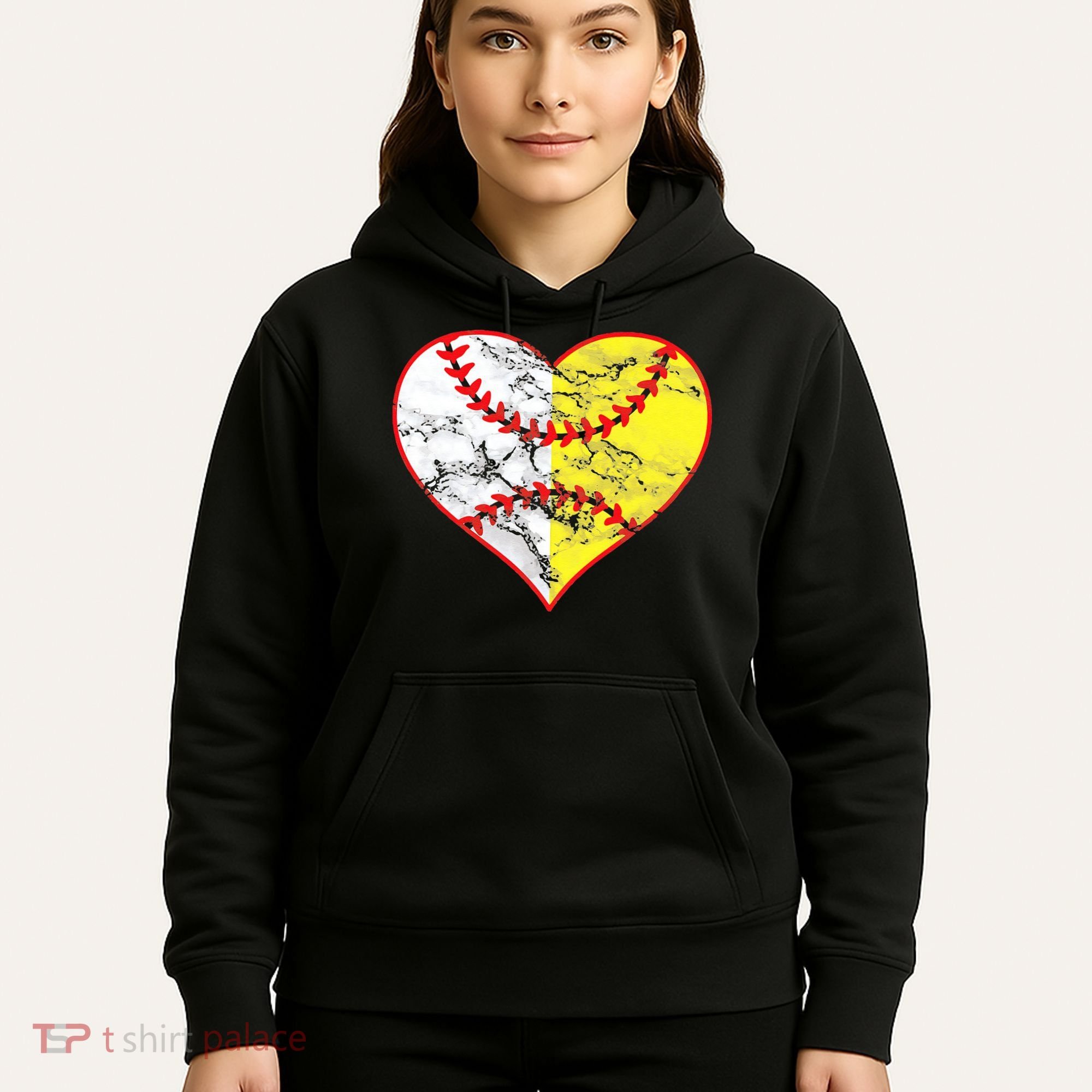 Womens Softball Heart Mom Women Baseball Ideas Hoodie