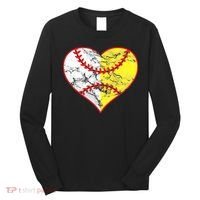 Womens Softball Heart Mom Women Baseball Ideas Long Sleeve Shirt thumb 0