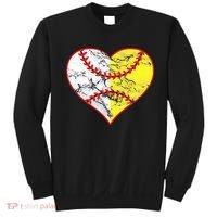 Womens Softball Heart Mom Women Baseball Ideas Sweatshirt thumb 0