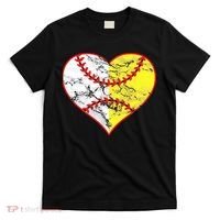 Womens Softball Heart Mom Women Baseball Ideas T-Shirt thumb 0