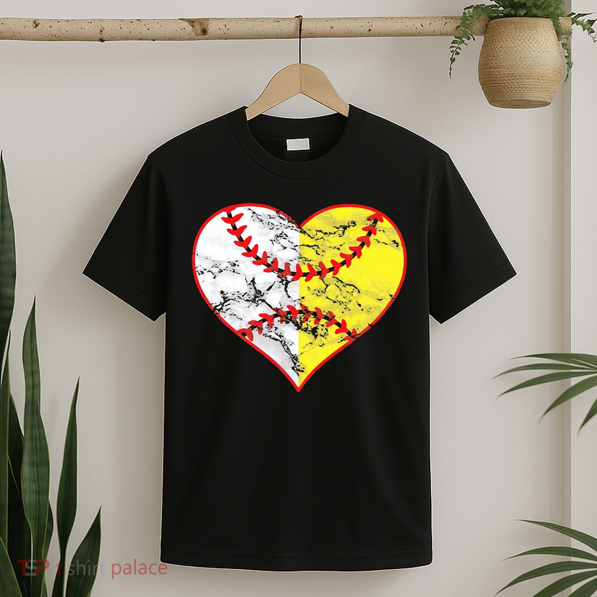 Womens Softball Heart Mom Women Baseball Ideas T-Shirt