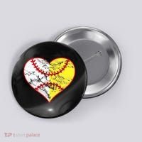 Womens Softball Heart Mom Women Baseball Ideas Button thumb 0