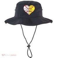 Womens Softball Heart Mom Women Baseball Ideas Bucket Hat thumb 0