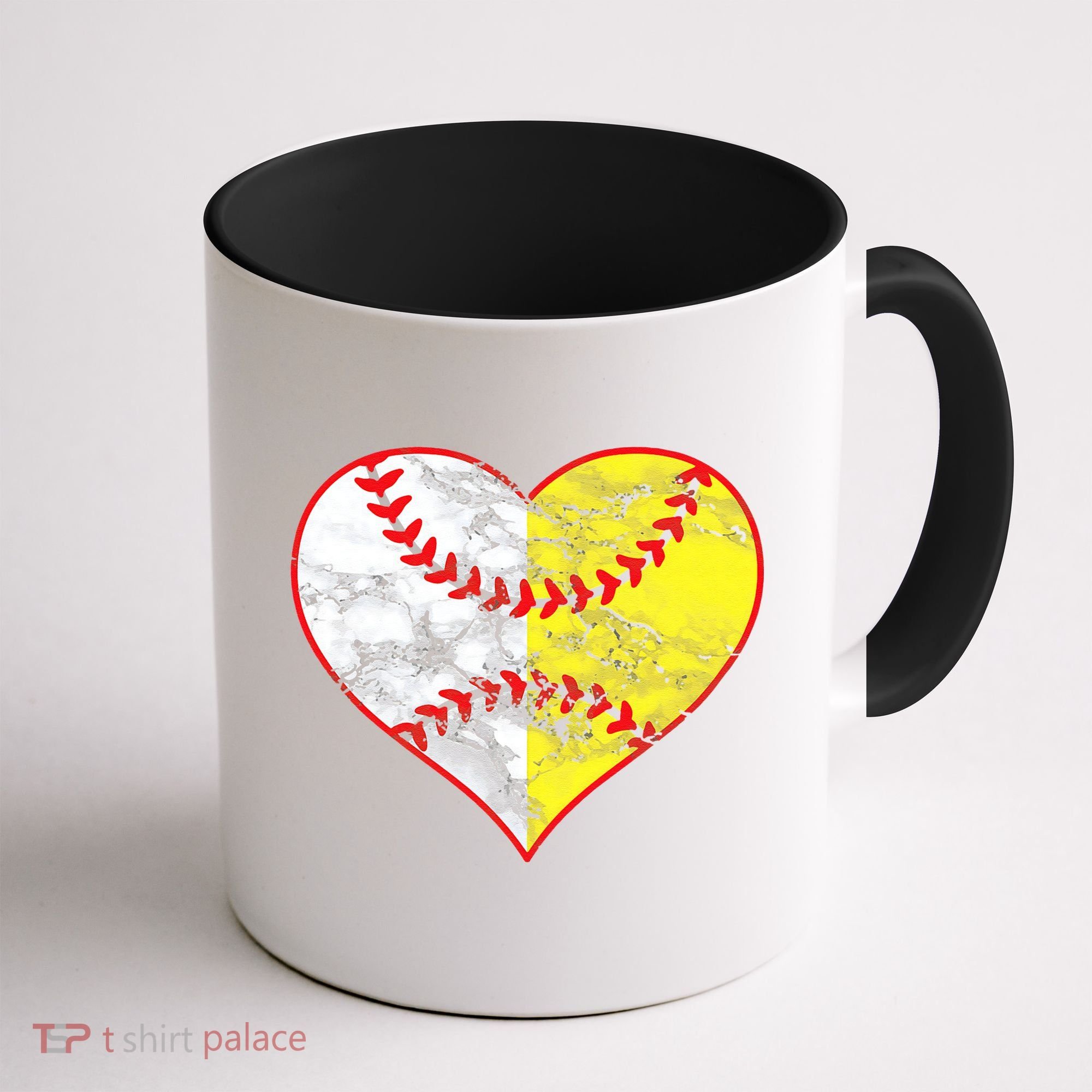 Womens Softball Heart Mom Women Baseball Ideas Coffee Mug