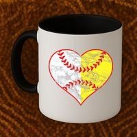 Womens Softball Heart Mom Women Baseball Ideas Coffee Mug thumb 2