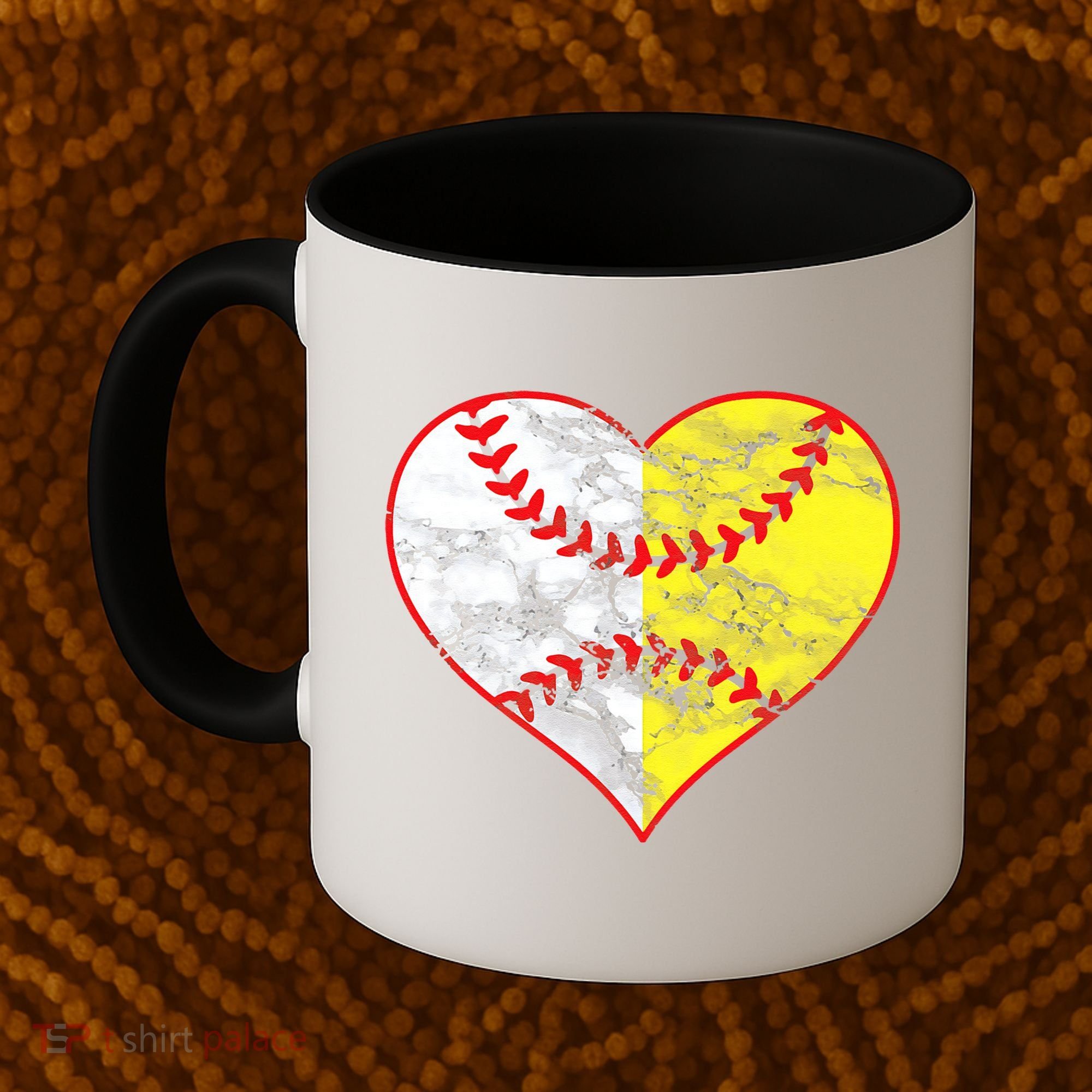 Womens Softball Heart Mom Women Baseball Ideas Coffee Mug