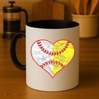 Womens Softball Heart Mom Women Baseball Ideas Coffee Mug thumb 4