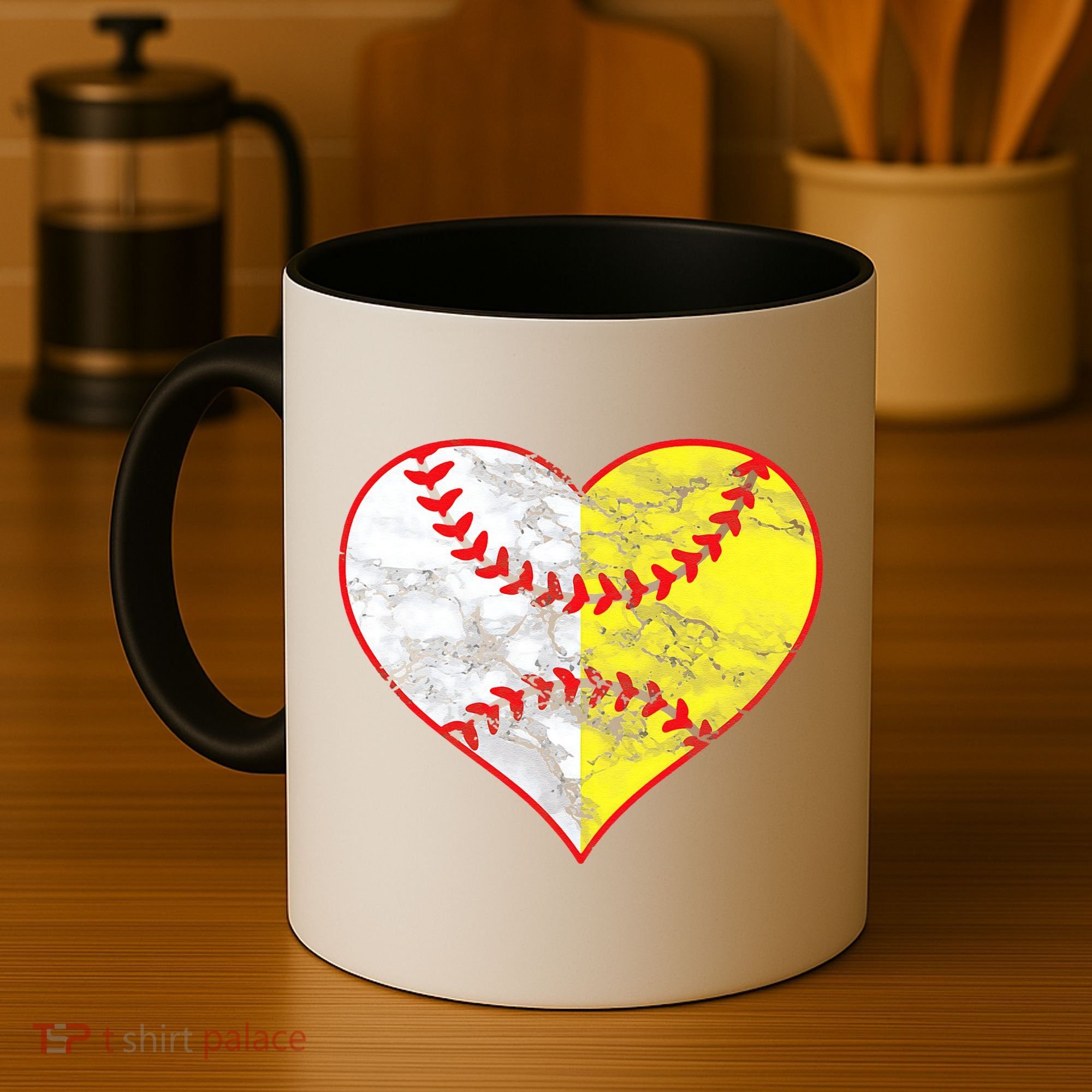 Womens Softball Heart Mom Women Baseball Ideas Coffee Mug