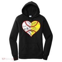 Womens Softball Heart Mom Women Baseball Ideas Women's Hoodie thumb 0