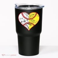 Womens Softball Heart Mom Women Baseball Ideas Tumbler thumb 0