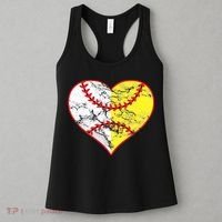 Womens Softball Heart Mom Women Baseball Ideas Women's Tank Top thumb 3