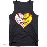 Womens Softball Heart Mom Women Baseball Ideas Tank Top thumb 0