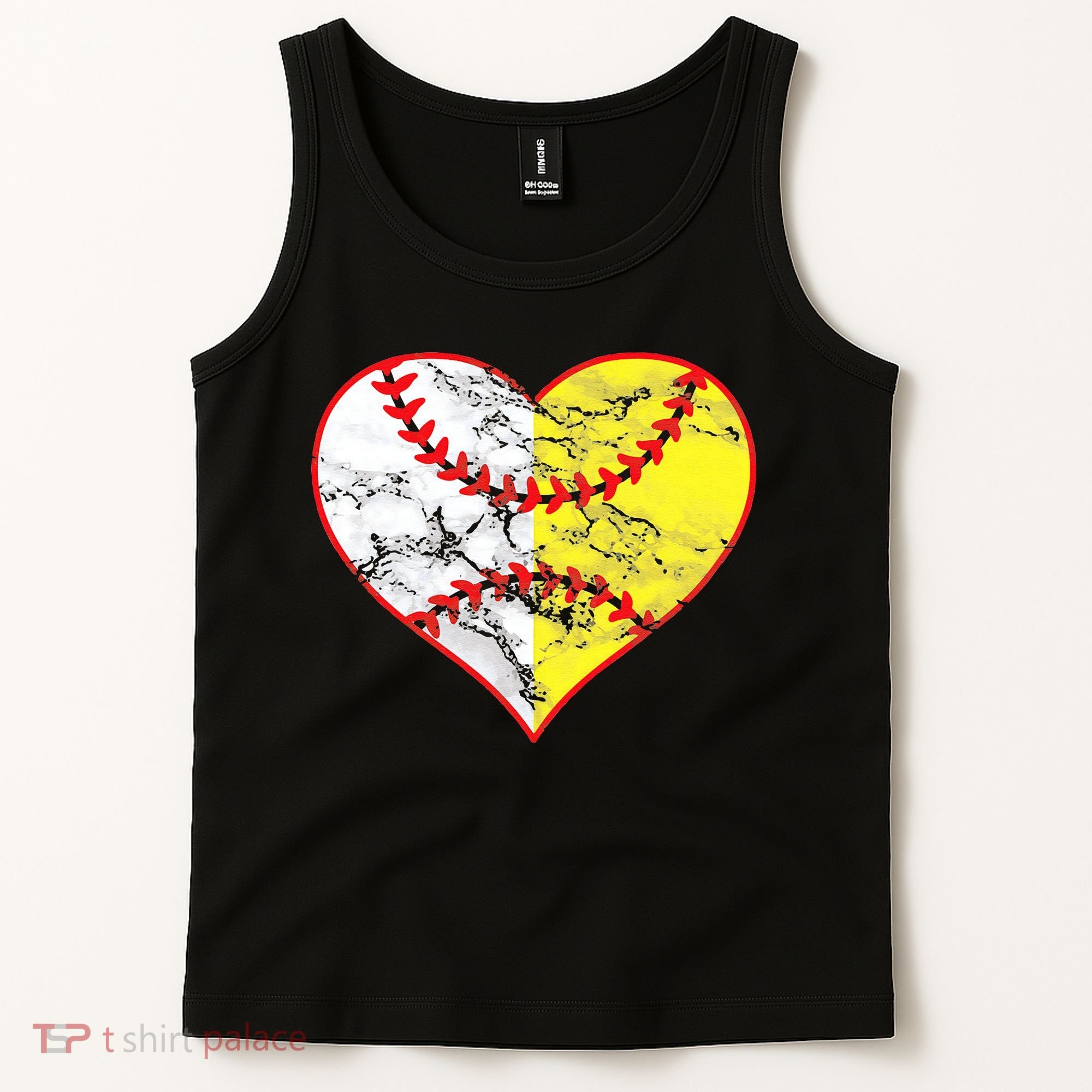 Womens Softball Heart Mom Women Baseball Ideas Tank Top