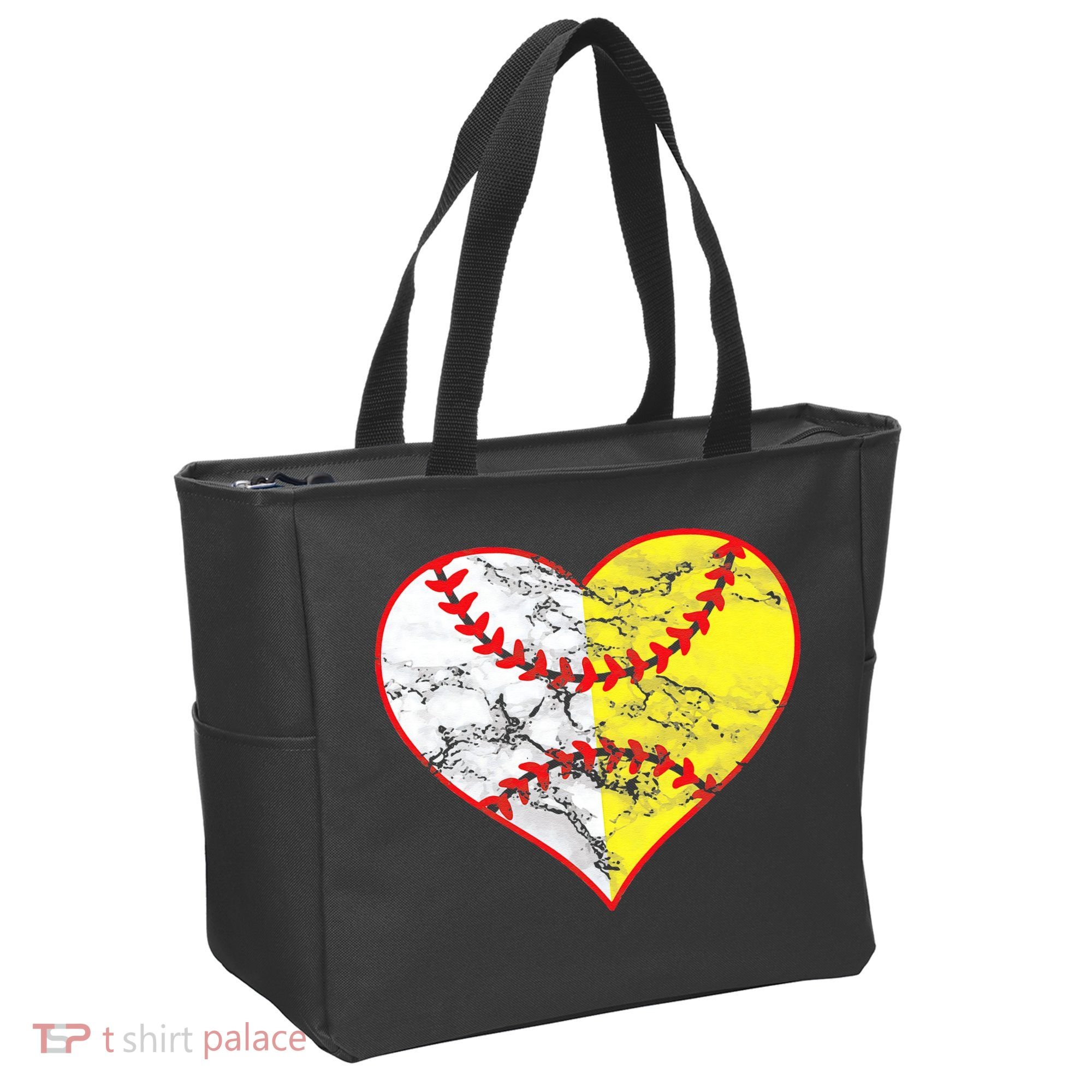 Womens Softball Heart Mom Women Baseball Ideas Tote Bag