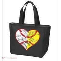 Womens Softball Heart Mom Women Baseball Ideas Tote Bag thumb 3
