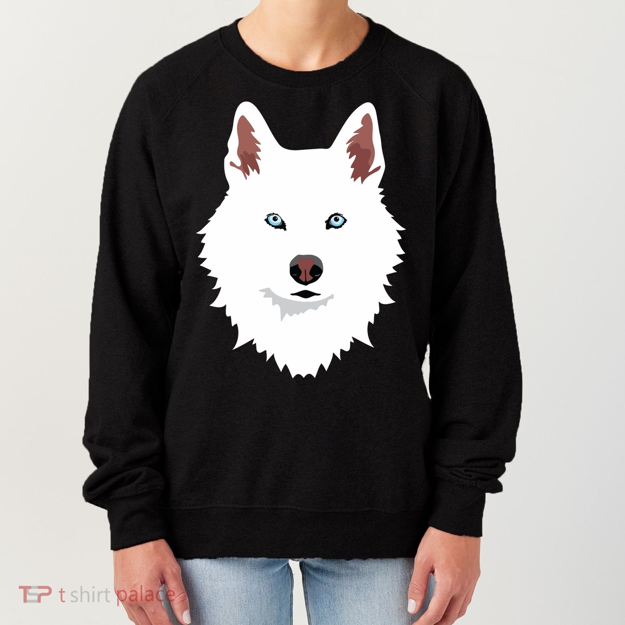 White Siberian Husky Canine White Snow Dog Women's Sweatshirt