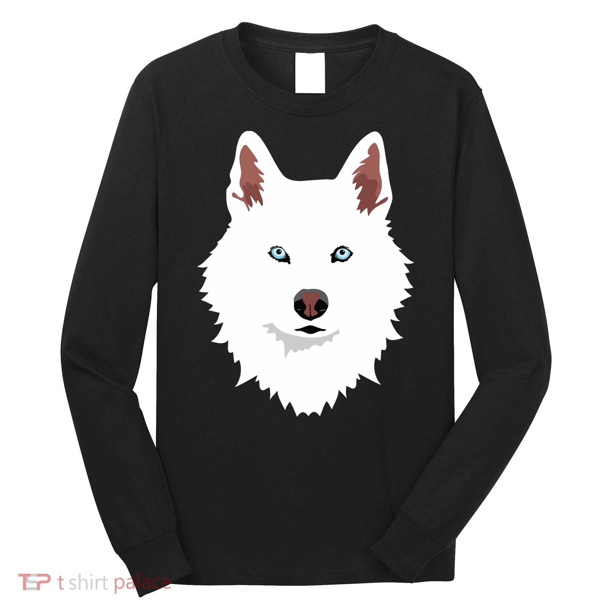 White Siberian Husky Canine White Snow Dog Long Sleeve Shirt