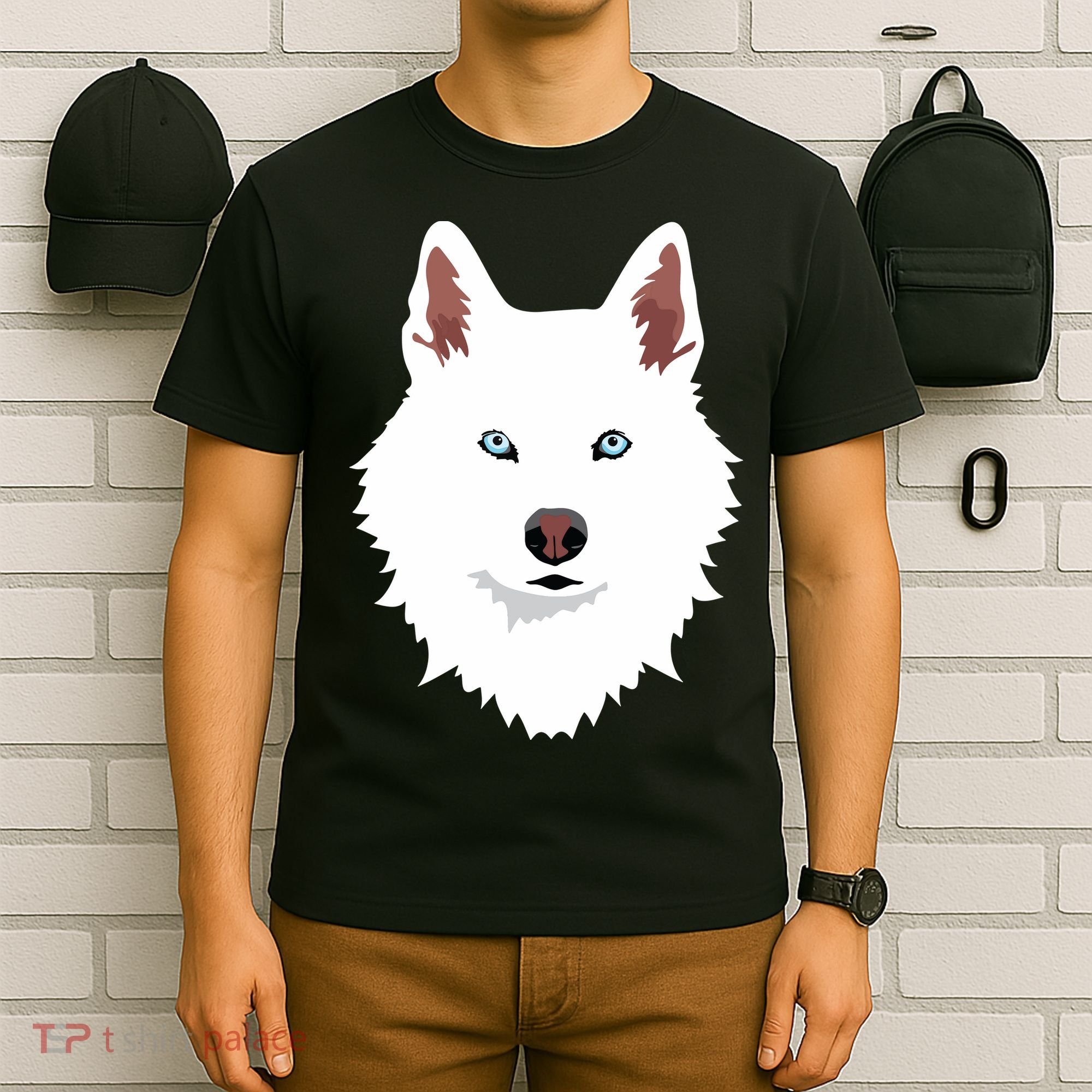 White Siberian Husky Canine White Snow Dog T-Shirt