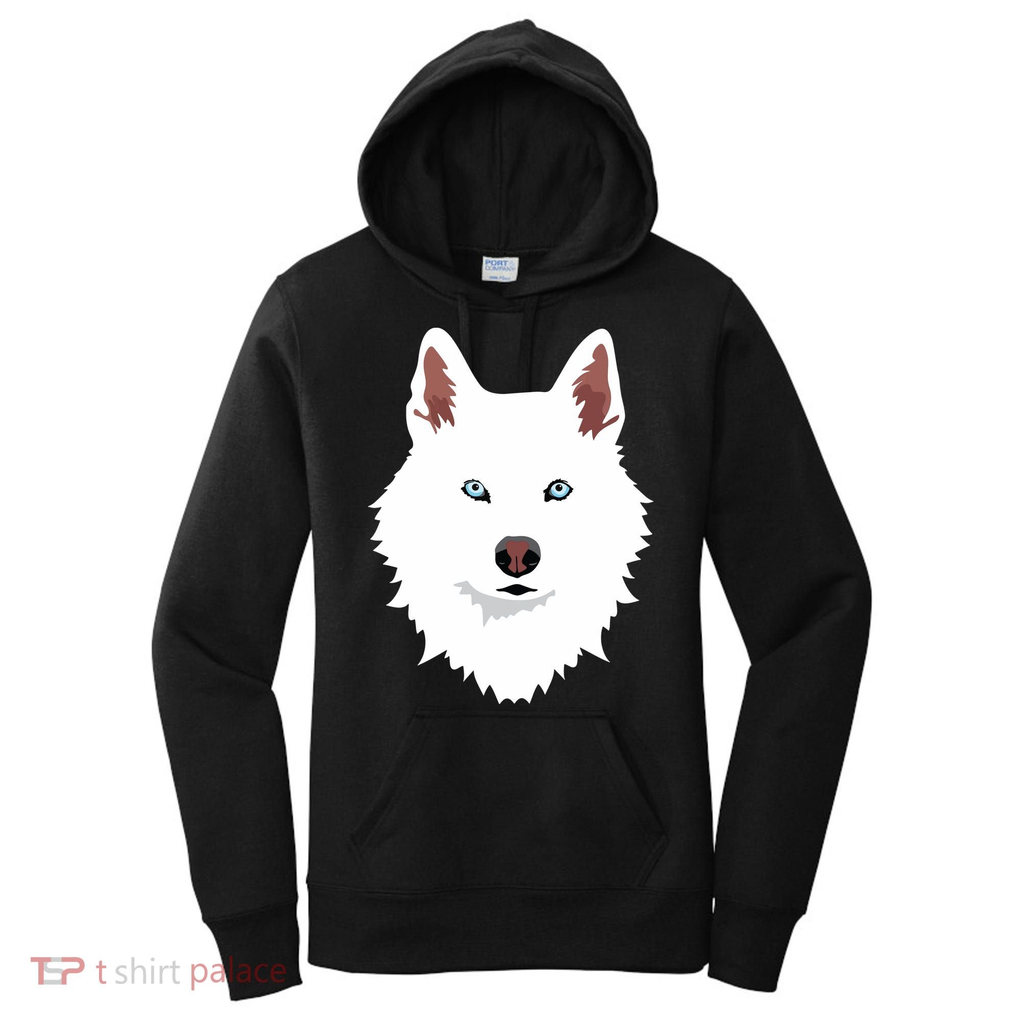 White Siberian Husky Canine White Snow Dog Women's Hoodie
