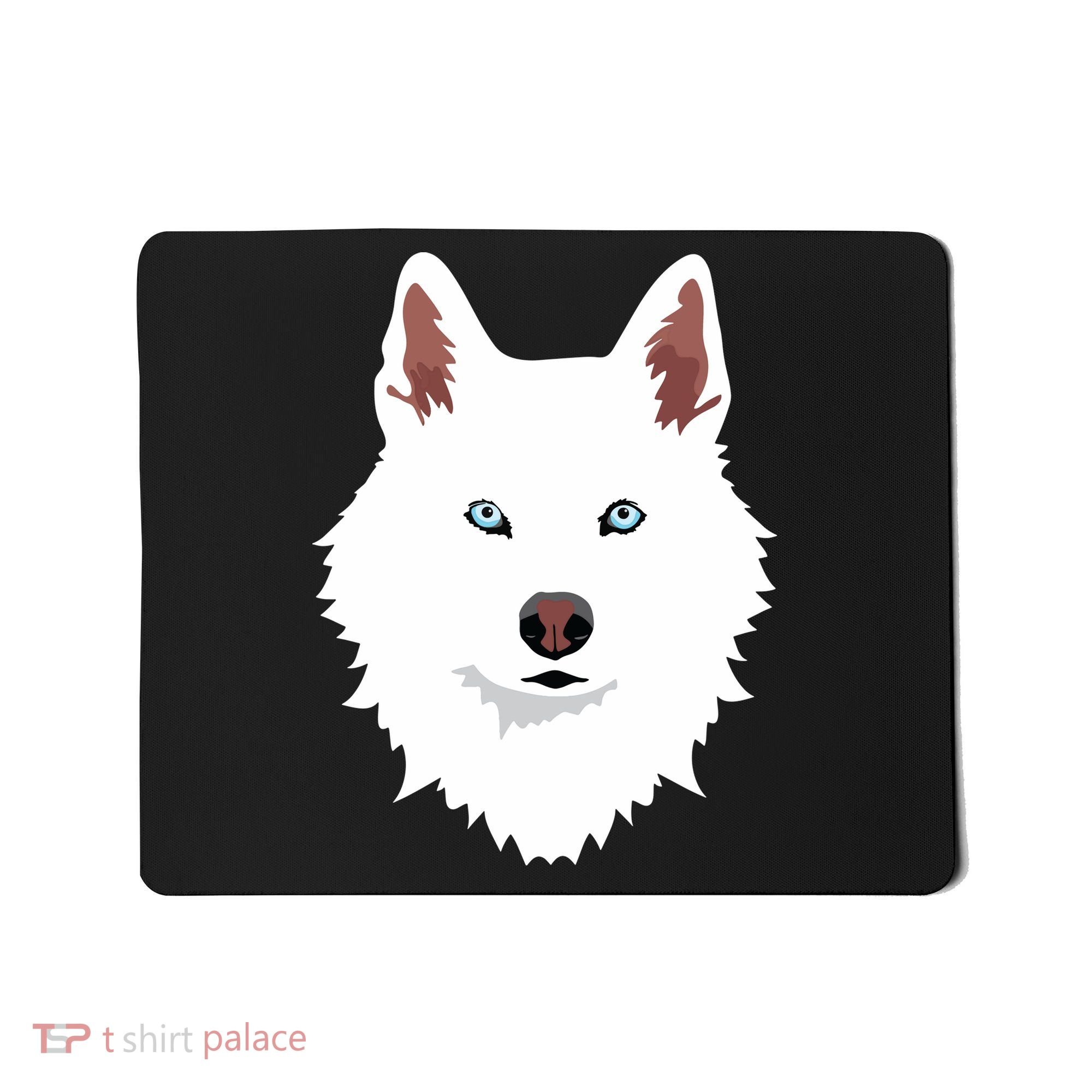White Siberian Husky Canine White Snow Dog Mousepad