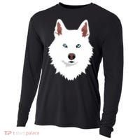 White Siberian Husky Canine White Snow Dog Cooling Performance Long Sleeve Crew thumb 0