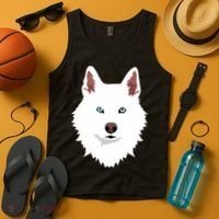 White Siberian Husky Canine White Snow Dog Tank Top thumb 4