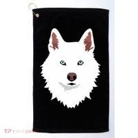 White Siberian Husky Canine White Snow Dog Golf Towel thumb 0