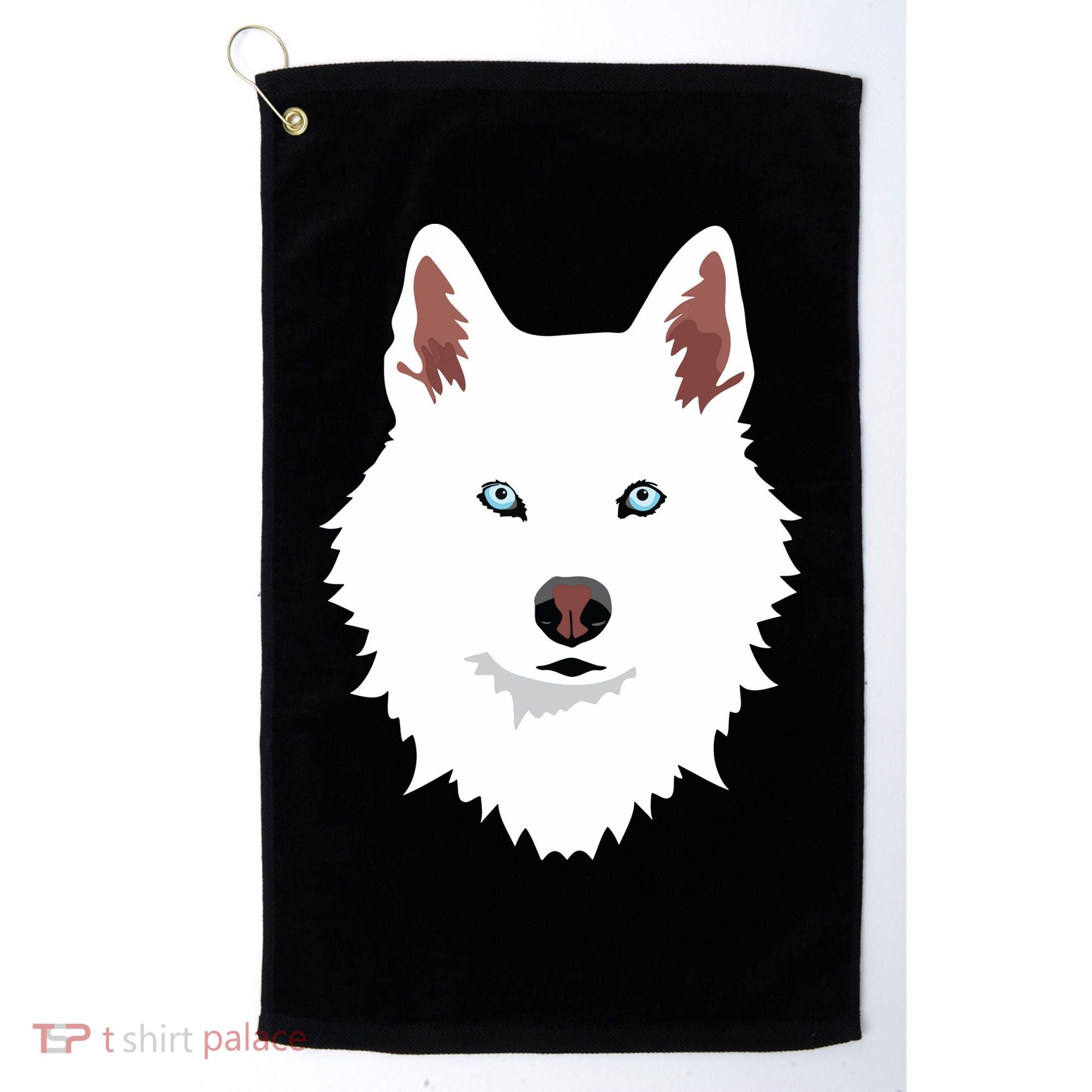 White Siberian Husky Canine White Snow Dog Golf Towel