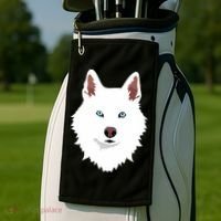 White Siberian Husky Canine White Snow Dog Golf Towel thumb 2