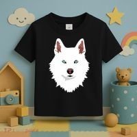 White Siberian Husky Canine White Snow Dog Toddler T-Shirt thumb 3